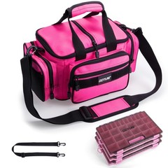 Fishing Tackle Bag with 3 Tackle Boxes, Soft Side 600D Water-Resistant Cross …