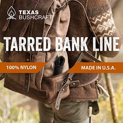Tarred Bank Line Twine #36 Black Nylon String for Fishing, Camping, Outdoor