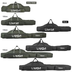 Fishing Rod Reel Bag Portable Folding Tackle Gear Carry Case Travel Storage UK