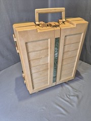 Vintage Plano 767 Tackle Box Hard Case Plastic Beige Green Orange Dividers