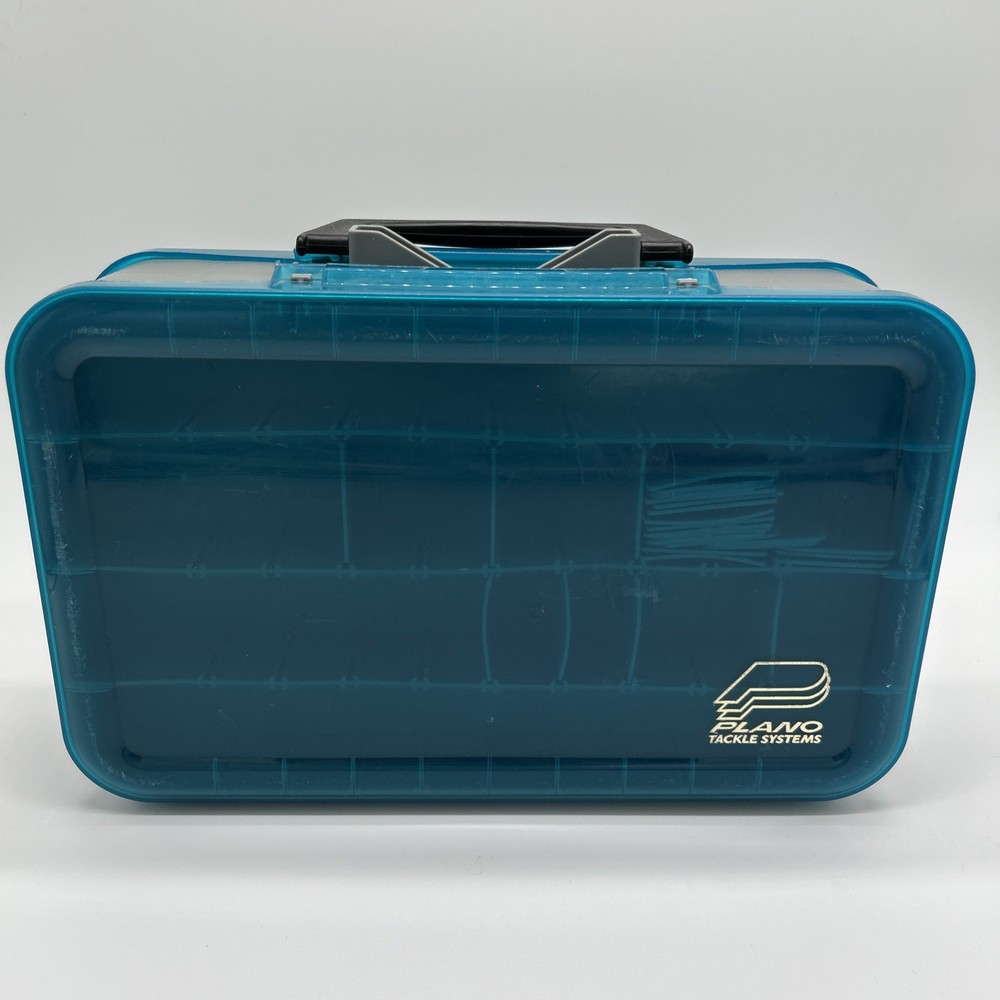 Plano Tackle Systems 2 Sided Box Fishing Crafting Organizer Compartment Blue