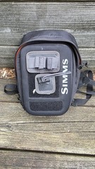 Simms Freestone Chest Pack (in Black), a compact 3-liter fly-fishing pack