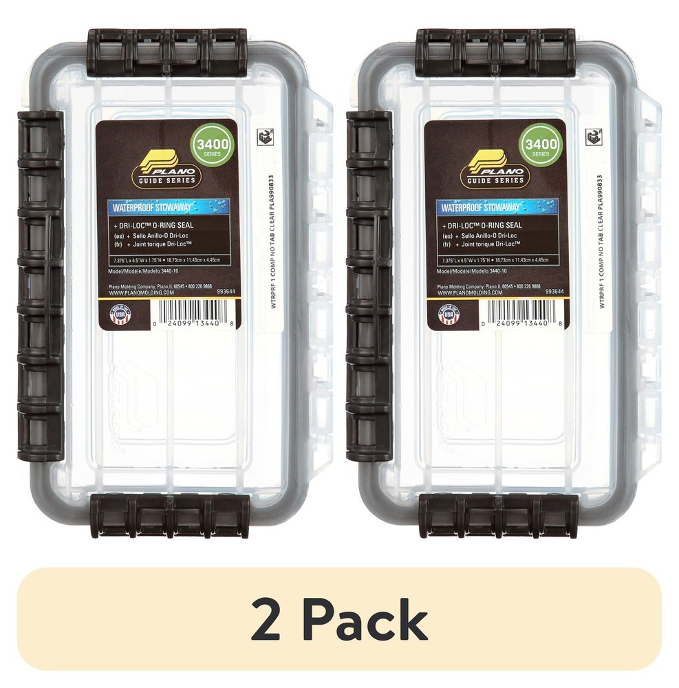 (2 pack) Plano Fishing 3400 Series Waterproof, Resistant to Wear & Tear Stowaway