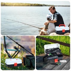 213 PCS 3 Layers Fishing Tackle Box Lures Kit Weights Scale Clip Gear