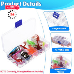 Easecos 2 Pcs Mini Fishing Tackle Box Clear Lure 5 x 2.5 x 0.9 inches