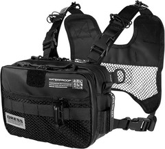 DRESS Waterproof Tactical Fishing Chest Bag Black Rod Holder From Japan