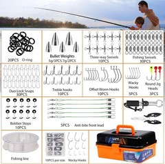 All-in-One 3-Layer Tackle Box with 423 Fishing Accessories for All Waters