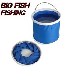 FOLD AWAY 9 Litre Bucket Easy Transport Foldable Fishing Water Bucket