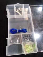 Fishing tackle snap case with bullet weights, hooks, lures, more