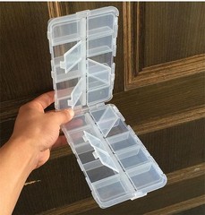 Weihe Mini Fishing Tackle Box Red 10 Compartments for Small Clear Plastic Waterp