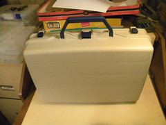 Plano Two Tier Satchel Blue tackle box 16 1/2″ x 12″ x 4 3/4″ Made in USA