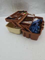 Plano Model PLA000337 2 Tray Tackle Box with Fishing Tackle And Tools