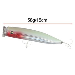 Strong ABS Material 3D Eyes Floating Tuna Popper Lure for Saltwater Fishing