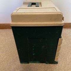PLANO Fishing Tackle Storage Craft Box 4 Divider Drawers – used Beige Green 5757