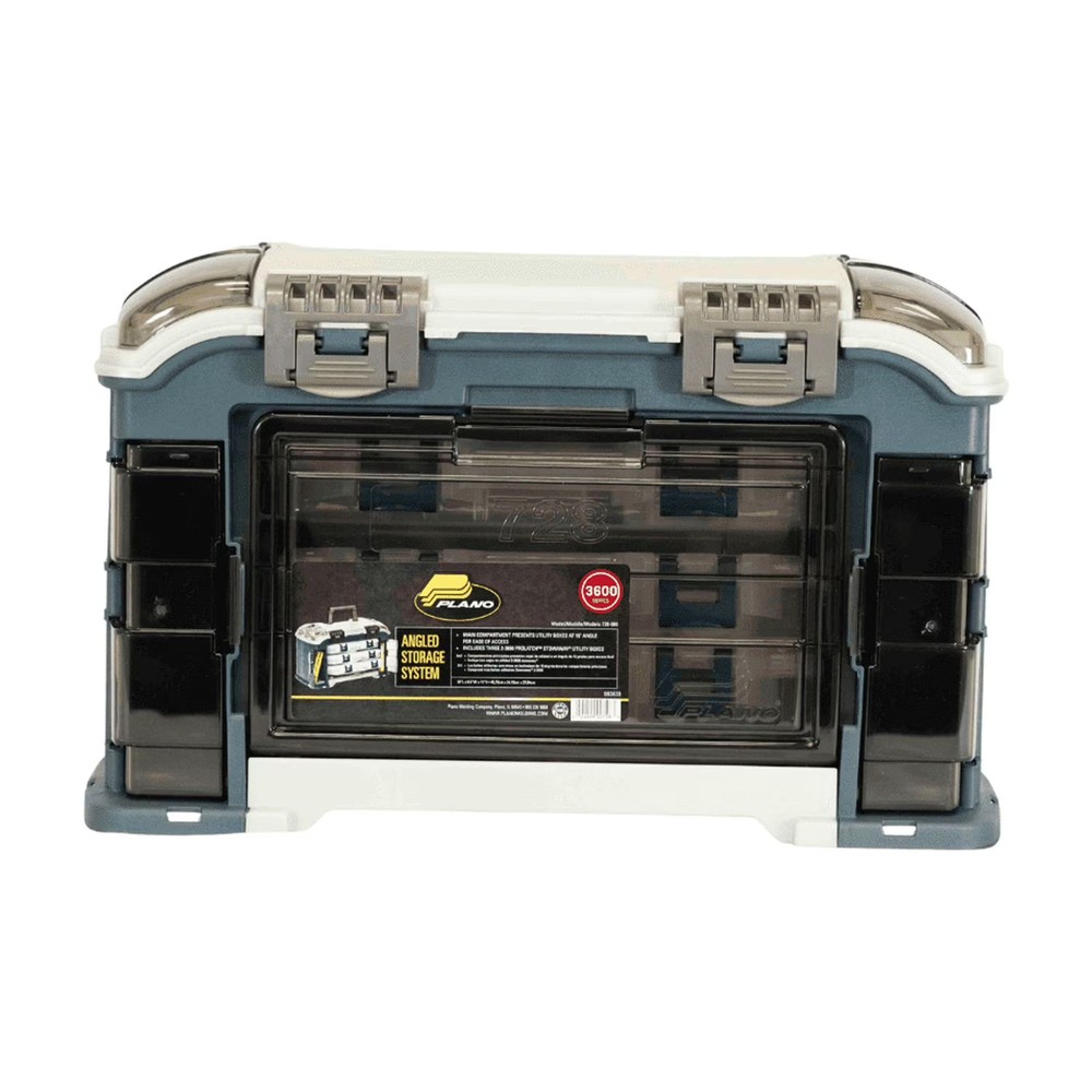 Plano 3700 Angled Tackle System Blue Silver