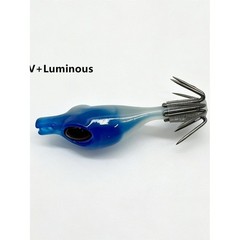 UV Glow 4cm Squid Lure Natural Movement Wood Shrimp Bait for Saltwater Fishing