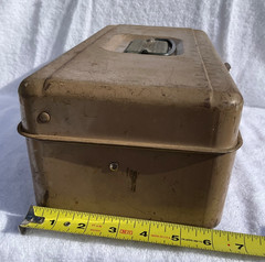 Vintage Liberty Steel Chest Corp 6665 Brown Metal Fishing Tackle Box USA