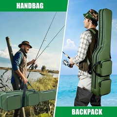 Fishing Rod Case, Portable Fishing Pole Bag 4.27ft Waterproof Rod Reel Carrie