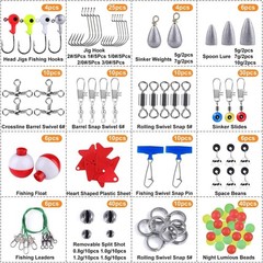 187/343pcs Fishing Accessories Kit, Organized Fishing Tackle Box with Tackle …