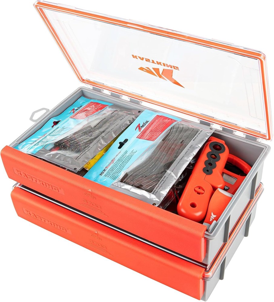 KastKing HyperSeal Waterproof Tackle Box, 3700 Deep Tackle Trays, Fishing Tackle