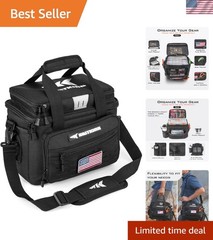 Water-Resistant Fishing Tackle Bag 20L with Padded Shoulder Strap – Black