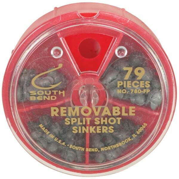 (3)-SouthBend 79-Piece Removable Split Shot Sinker Kit Assortment