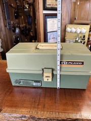 Vintage Plano Tackle Box W/Assorted Fishing Supplies Inside *Some New Supplies!