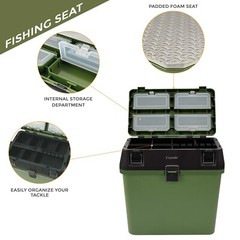 Tackle Box seat bucket box for camping fishing basket boating with padded seat