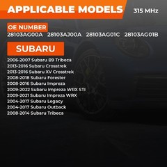 Subaru TPMS Sensor, 315MHz Tire Pressure Monitoring System Sensor fit for Sub…