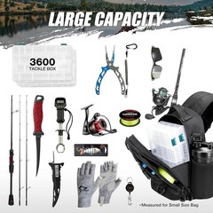 Fishing Sling Backpack with Rod Holder Lightweight Tackle Gear Storage