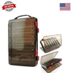 Double-Sided Fishing Lure Hook Tackle Box Visible Hard Plastic Clear Fishing …