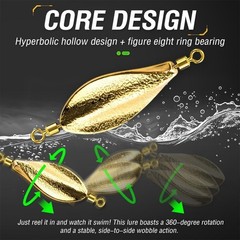 Fishing Lure Rotating Lure 360 Degree Rotation For Shore Fishing Wobble Bait