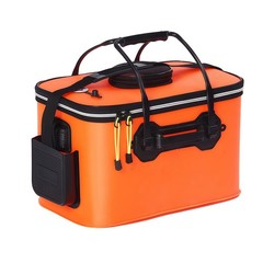 Foldable Fishing Bucket 6Gal EVA Waterproof Fishing Bait Storage Box W/ Top Mesh