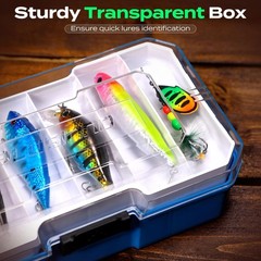 Complete Fishing Gear: 373PCS Tackle Box with Pliers & Customizable Tray