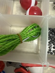 Plastic Tackle Box With Assort Items/some Vintage & InsulateGloves See Pictures