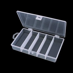 4 Pack 5 Grid Clear Plastic Fishing Tackle Bait Hooks Storage Box,Visible Bea…