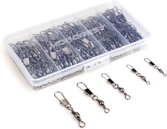 Versatile 200PCS Fishing Barrel Swivels with Quick Connect Snaps – Durable Gear