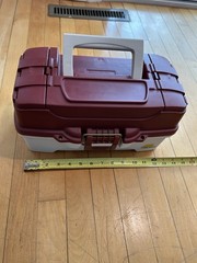 Plano One Tray Burgundy/White Tackle Box Model 6201 with Wazp Crappie Kit