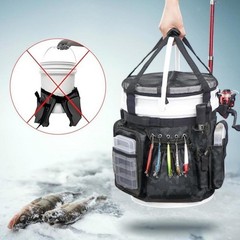 Fishing Bucket Organizer Multipockets Professional Premium Versatile Waterproof