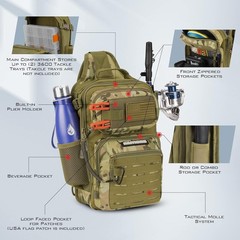 KastKing BlowBak Tactical Fishing Sling Tackle Bag – Lightweight Fishing Back