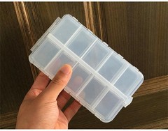 Weihe Mini Fishing Tackle Box Red 10 Compartments for Small Clear Plastic Waterp
