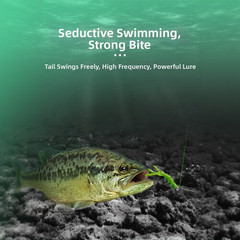 Soft Plastic Lures Reflective Glitter Finish Ribbed Body Creates Swim Action