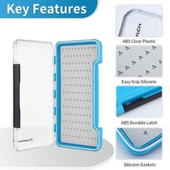 Maxcatch Fly Fishing Boxes Set Super Slim Waterproof Silicone Insert 3 PCS