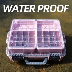 Universal Fishing Tackle Box with Two Small Tackle Tray, Removal Inside Pink