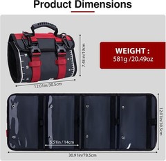 Luxury Fishing Tackle Bag Roll-Up with Drain Holes & Built-in Measuring Scale