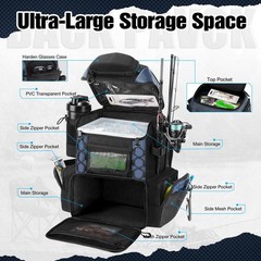 Piscifun Fishing Tackle Backpack, 42L Rod & Box Carrier, Waterproof