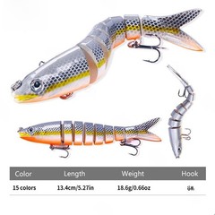 Sinking Minnow Lure 13.5cm 18g Multi-Segmented Jointed Bait for Outdoor Fishing