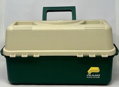 Plano Model 8600 Tackle Box 6 Trays Green & Tan Excellent Condition