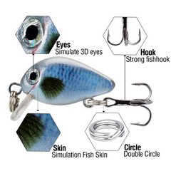 1.8g 3cm Crankbait Fishing Lures 5PCS per Box for Shallow Diving Action