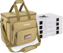 Karryall Fishing Tackle Bags with 4 * 3700 Tackle Trays, Fishing Bags for Saltwa